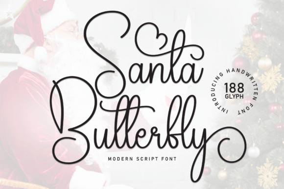 Santa Butterfly Font for Business